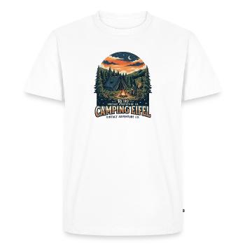 Eifel Hiking Nature Mountains Forest Landscape Eifel - Men's Premium Organic T-Shirt - white - Front - Nico (187cm)