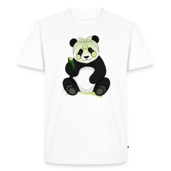 Motif de bande dessinée Panda Beauty Spa - T-shirt Premium bio Homme - blanc - Devant - Nico (187cm)