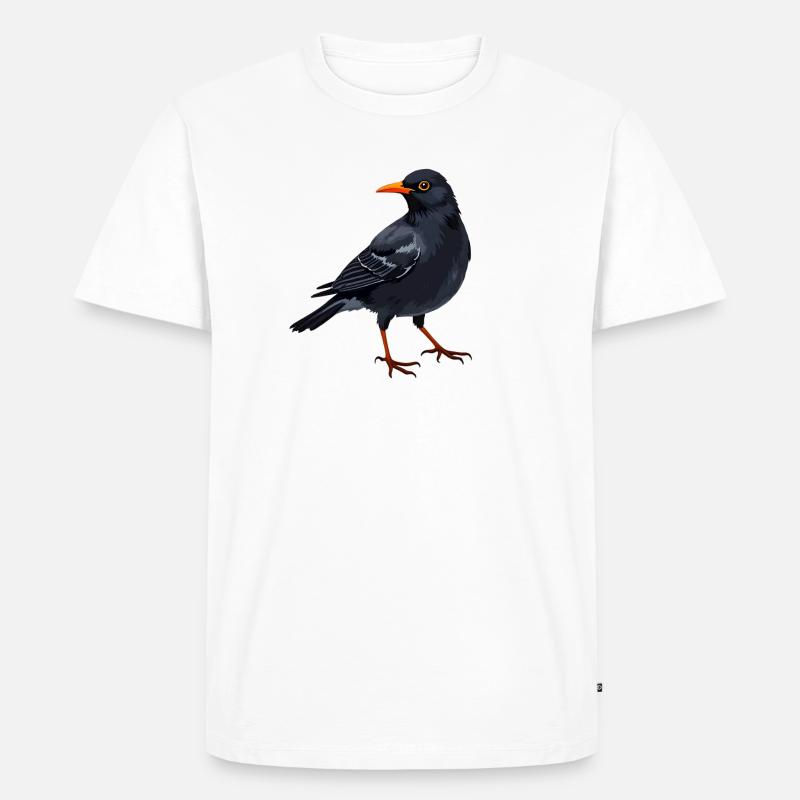 Amsel - Männer Premium Bio T-Shirt - Weiß