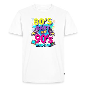 80s Baby, 90s Made Me - Men's Premium Organic T-Shirt - white - Front - Nico (187cm)