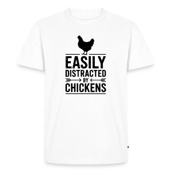 Chicken Sayings Chicken Funny Chicken Gift - Men's Premium Organic T-Shirt - white - Front - Nico (187cm)