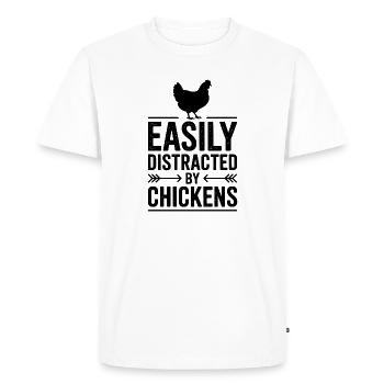 Chicken Sayings Chicken Funny Chicken Gift - Men's Premium Organic T-Shirt - white - Front - Nico (187cm)