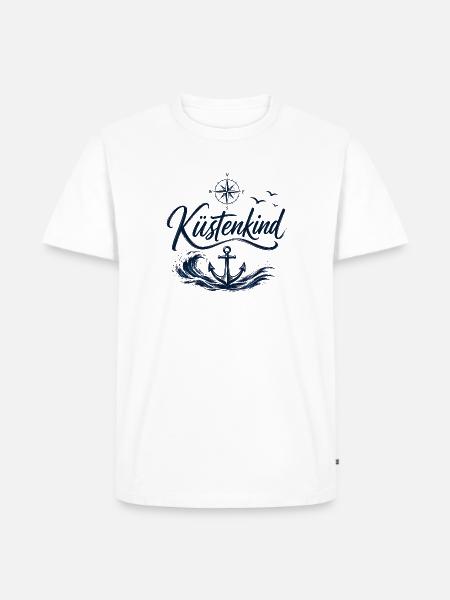 Küstenkind | Maritime Accessories und T-Shirts  - Männer Premium Bio T-Shirt - Weiß