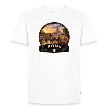 Vacances en Italie Chaîne Vacances Méditerranéennes dans la vieille ville - T-shirt Premium bio Homme - blanc - Devant - Nico (187cm)