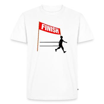 Walking Finish Custom Women - Men's Premium Organic T-Shirt - white - Front - Nico (187cm)