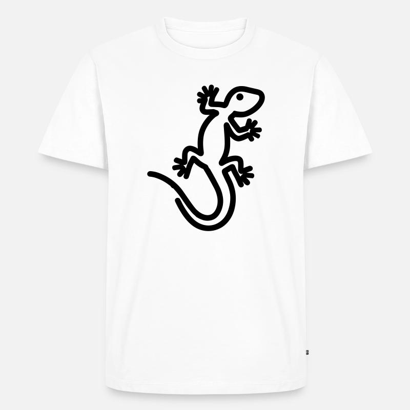 Eidechse - Männer Premium Bio T-Shirt - Weiß