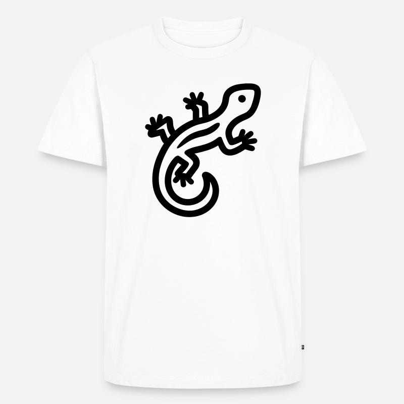 Eidechse - Männer Premium Bio T-Shirt - Weiß