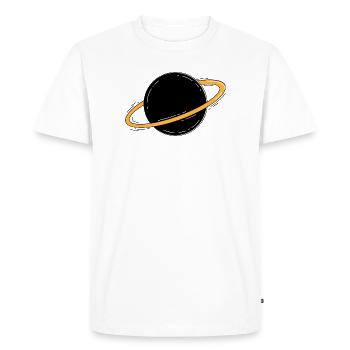 Saturn Planet Space Minimalist - Men's Premium Organic T-Shirt - white - Front - Nico (187cm)