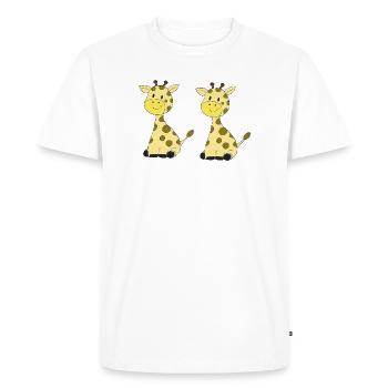 Double giraffe friendship - Men's Premium Organic T-Shirt - white - Front - Nico (187cm)