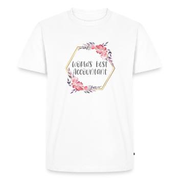 Meilleur comptable du monde – Cadeau de remerciement - T-shirt Premium bio Homme - blanc - Devant - Nico (187cm)