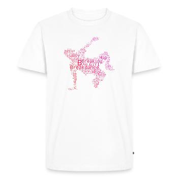 Idée de cadeau pour le danseur hip-hop avec breakdance - T-shirt Premium bio Homme - blanc - Devant - Nico (187cm)