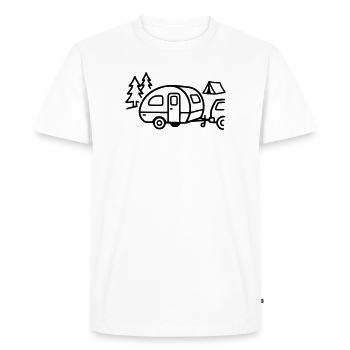 Camping caravan Camping Vacances en camping-car - T-shirt Premium bio Homme - blanc - Devant - Nico (187cm)