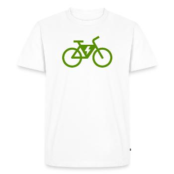 Vélo électrique, vélo électrique, tour à vélo - T-shirt Premium bio Homme - blanc - Devant - Nico (187cm)