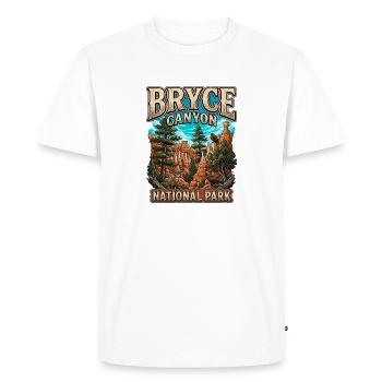 Illustration du parc national de Bryce Canyon - T-shirt Premium bio Homme - blanc - Devant - Nico (187cm)