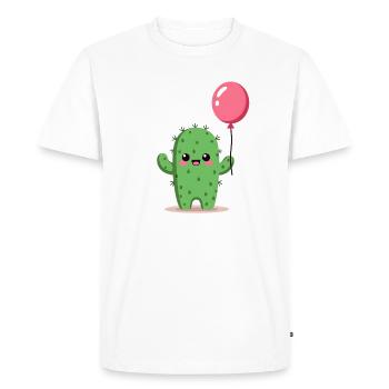 Cactus avec ballon - T-shirt Premium bio Homme - blanc - Devant - Nico (187cm)