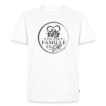 famille en or - T-shirt Premium bio Homme - blanc - Devant - Nico (187cm)