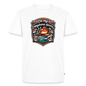 Bain de détente des heures de capybara - T-shirt Premium bio Homme - blanc - Devant - Nico (187cm)