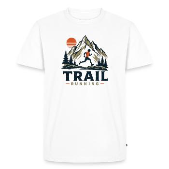 Course sur sentier - T-shirt Premium bio Homme - blanc - Devant - Nico (187cm)