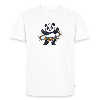 Cerceau de hula panda arc-en-ciel - T-shirt Premium bio Homme - blanc - Devant - Nico (187cm)