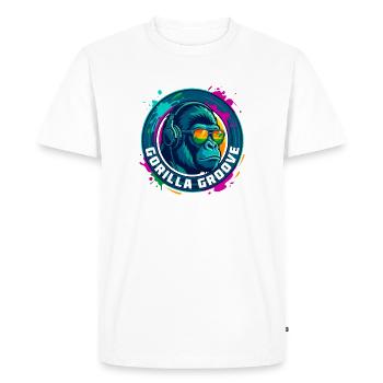 Gorilla Groove Gorilla DJ Music Headphones - Men's Premium Organic T-Shirt - white - Front - Nico (187cm)