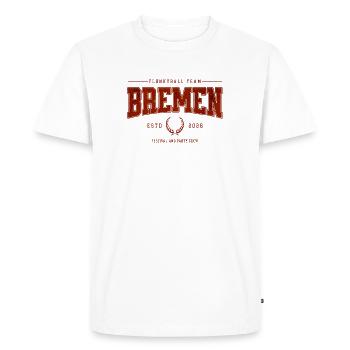 T-shirt classique de l’équipe professionnelle de flunkyball de Brême - T-shirt Premium bio Homme - blanc - Devant - Nico (187cm)