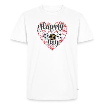 Cœur du football - T-shirt Premium bio Homme - blanc - Devant - Nico (187cm)
