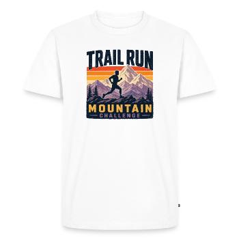 Trail Run - Mountain Challenge - Men's Premium Organic T-Shirt - white - Front - Nico (187cm)