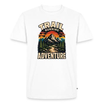 Aventure de course en sentier - T-shirt Premium bio Homme - blanc - Devant - Nico (187cm)