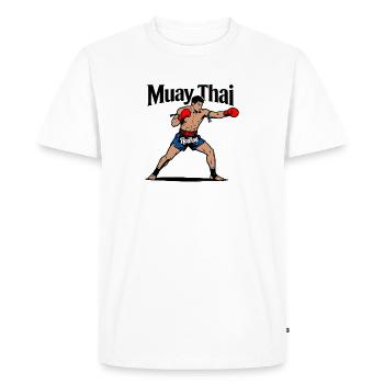Muay Thai Kickboxing - Men's Premium Organic T-Shirt - white - Front - Nico (187cm)