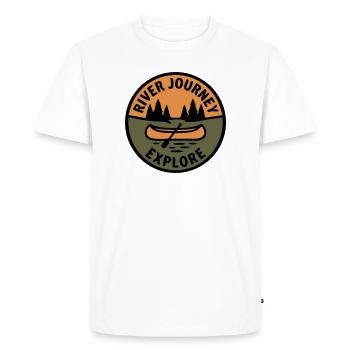 Excursion en canoë Badge River Sports nautiques Pagaie - T-shirt Premium bio Homme - blanc - Devant - Nico (187cm)