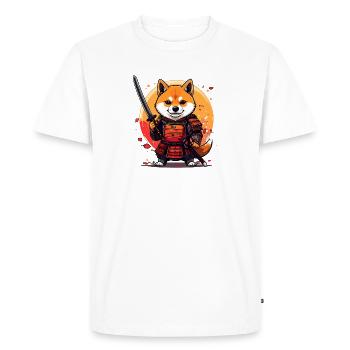 Shiba Inu Samurai dans la conception d’armures - T-shirt Premium bio Homme - blanc - Devant - Nico (187cm)