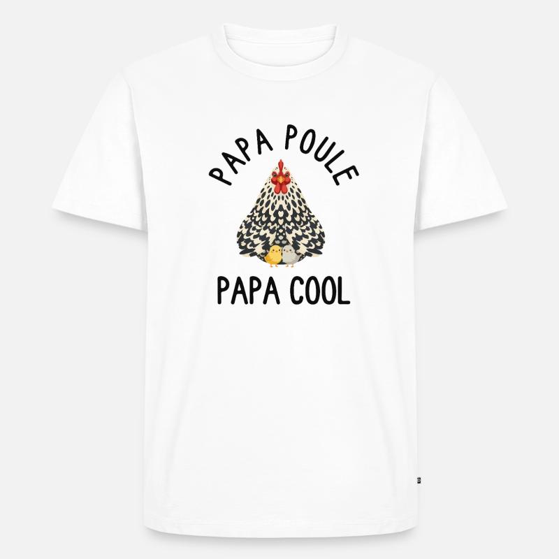 Daddy Hen Cool Daddy - Männer Premium Bio T-Shirt - Weiß