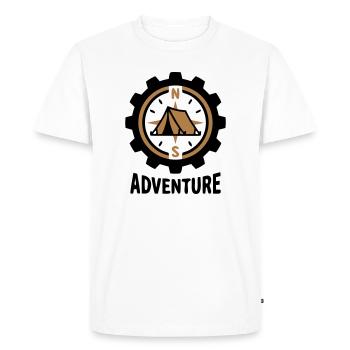 Groupe de randonnée de camping en tente Adventure Compass - T-shirt Premium bio Homme - blanc - Devant - Nico (187cm)