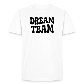 Retro Seventies Dream Team Typography - Men's Premium Organic T-Shirt - white - Front - Nico (187cm)