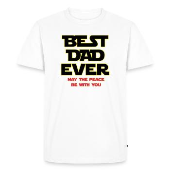 Best Dad Ever Neon Outline - Men's Premium Organic T-Shirt - white - Front - Nico (187cm)