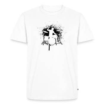 Gift idea for the percussionist with drumming - Men's Premium Organic T-Shirt - white - Front - Nico (187cm)