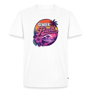 Pride Month LGBTQ -  Gender Fluid - Men's Premium Organic T-Shirt - white - Front - Nico (187cm)