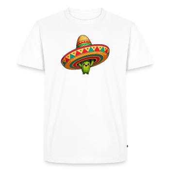 Cactus Sombrero Fiesta - Men's Premium Organic T-Shirt - white - Front - Nico (187cm)