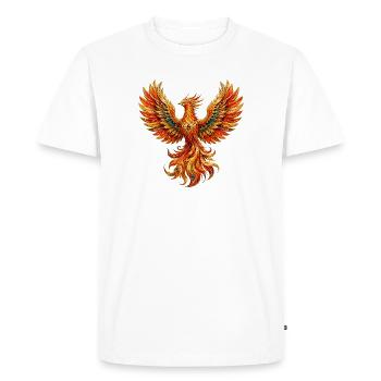 Vol de la Flamme de Goldphoenix - T-shirt Premium bio Homme - blanc - Devant - Nico (187cm)