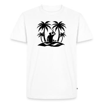 Fête des Palmiers Silhouette - T-shirt Premium bio Homme - blanc - Devant - Nico (187cm)