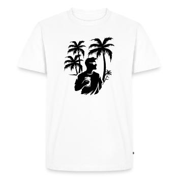 Fête Silhouette Holiday - T-shirt Premium bio Homme - blanc - Devant - Nico (187cm)