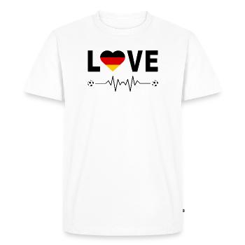 Coupe du monde d’amour de football drapeau Allemagne LOVE - T-shirt Premium bio Homme - blanc - Devant - Nico (187cm)