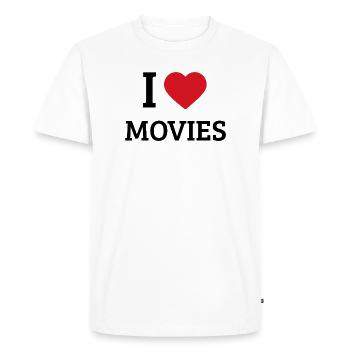 J’adore les films – Cinéma drôle & design cinématographique - T-shirt Premium bio Homme - blanc - Devant - Nico (187cm)