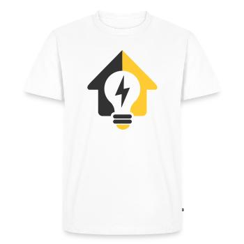 Electric Home Light Bulb Logo - Men's Premium Organic T-Shirt - white - Front - Nico (187cm)