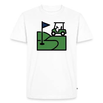 Golf Golf Kart Club Club Golf Golfeur Excursion masculine - T-shirt Premium bio Homme - blanc - Devant - Nico (187cm)