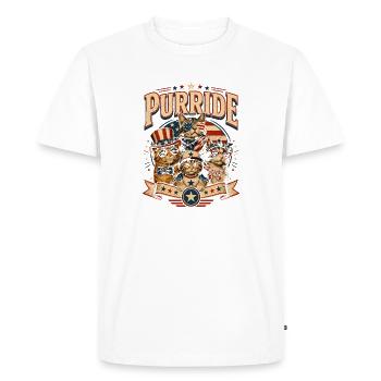Patriotisme des Purride Cats - T-shirt Premium bio Homme - blanc - Devant - Nico (187cm)