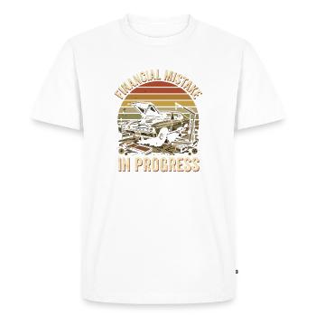 Financial breakdown in a classic car - Men's Premium Organic T-Shirt - white - Front - Nico (187cm)