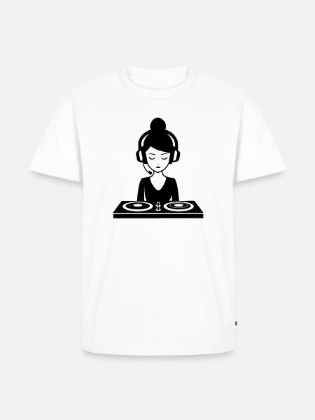 DJ Turntables Woman Festival - Men's Premium Organic T-Shirt - white