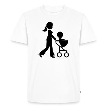Maman poussette bébé - T-shirt Premium bio Homme - blanc - Devant - Nico (187cm)