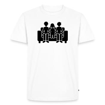 Famille commune - T-shirt Premium bio Homme - blanc - Devant - Nico (187cm)